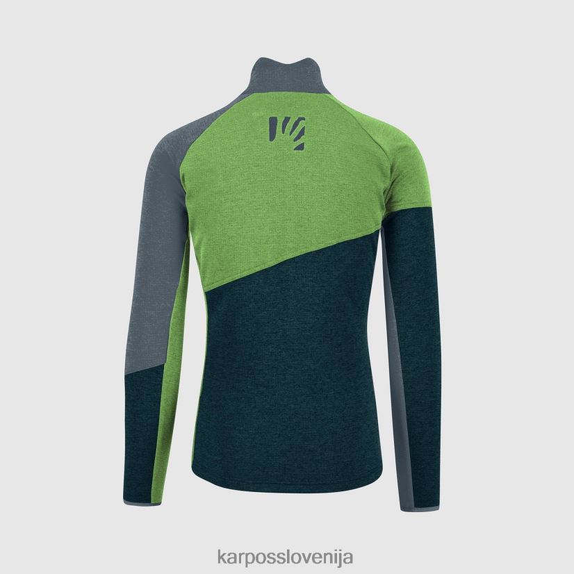 flis| polnoč/zelena bliskavica/temna letvica P4ZDFZ240 Karpos federa flis s polno zadrgo moški