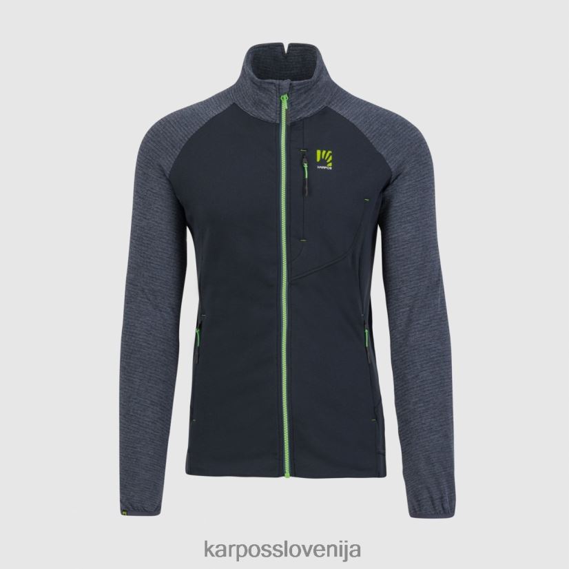 flis| črna/ombre modra/jasmin zelena P4ZDFZ209 Karpos pizzocco evo flis s polno zadrgo moški