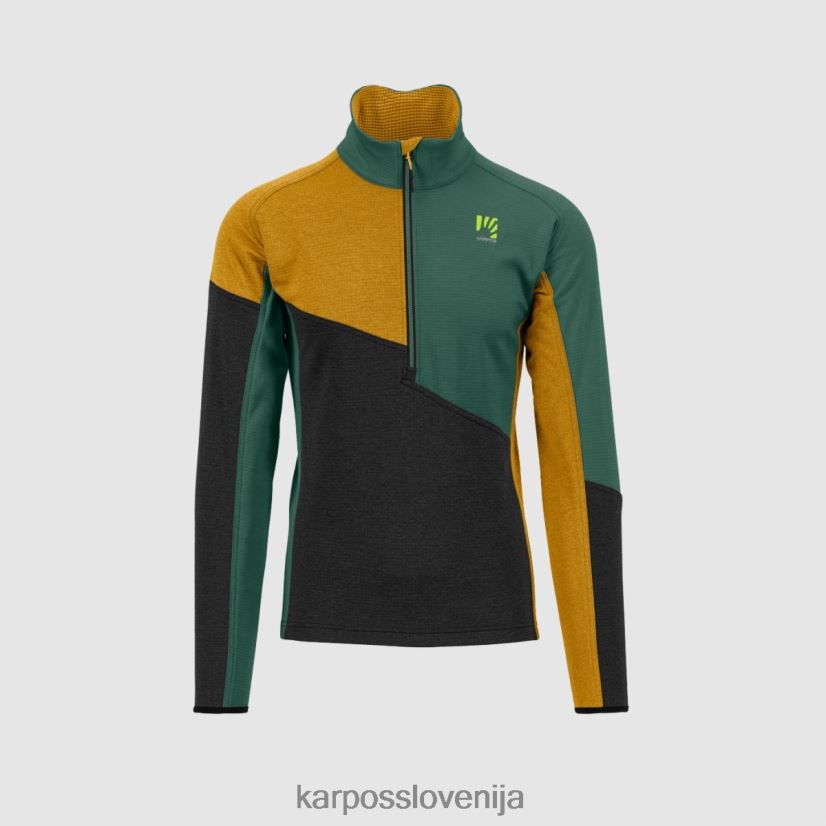 flis| črni/zlati kosmiči/dimni bor P4ZDFZ264 Karpos federa flis s polzadrgo moški