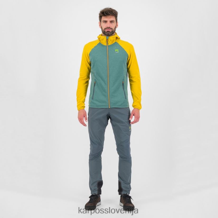 flis| severni Atlantik/limonin curry P4ZDFZ227 Karpos pulover s kapuco ambrizzola s polno zadrgo moški