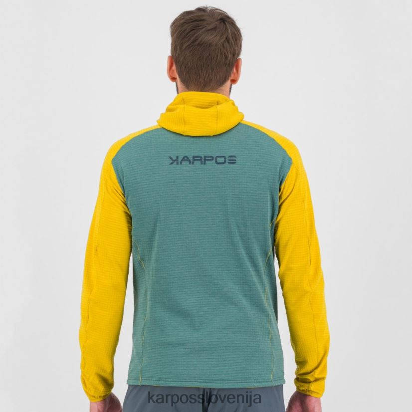 flis| severni Atlantik/limonin curry P4ZDFZ227 Karpos pulover s kapuco ambrizzola s polno zadrgo moški