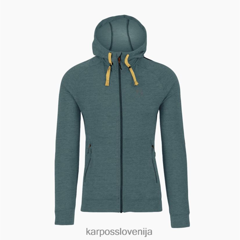 flis| severnoatlantski melange P4ZDFZ181 Karpos pulover s kapuco easyfrizz s polno zadrgo moški