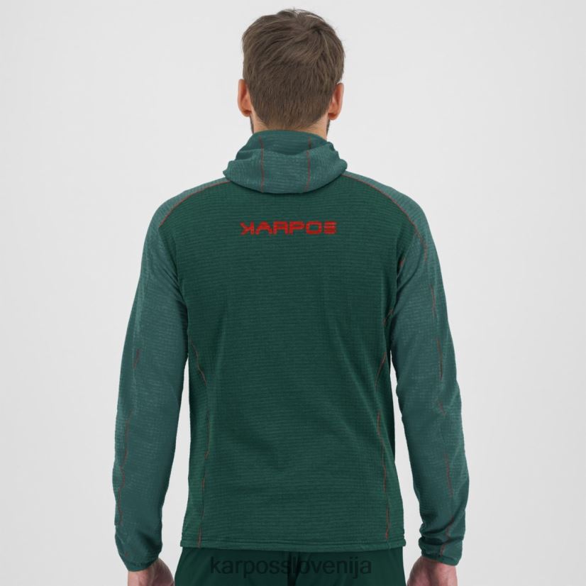 flis| temno morje/balzam P4ZDFZ225 Karpos pulover s kapuco ambrizzola s polno zadrgo moški