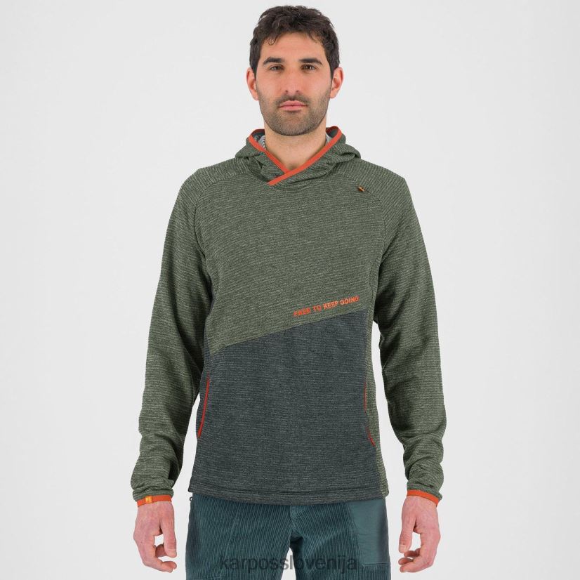 flis| timijan/črni pesek P4ZDFZ233 Karpos camoscio pulover s kapuco moški