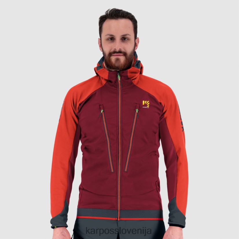 jakna| kolesarska rdeča/grenadina P4ZDFZ49 Karpos piz palu' evo jakna moški