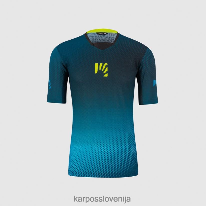 majica| črna/emajl modra/rumena fluo P4ZDFZ332 Karpos val di dentro tee moški