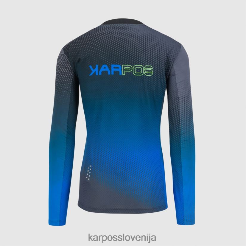 majica| črna/indigo b./zelena fluo P4ZDFZ322 Karpos val di dentro dres ls moški