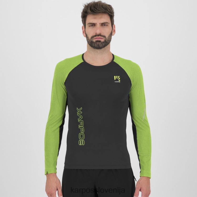 majica| črna/jasmin zelena P4ZDFZ326 Karpos lavaredo dres ls moški