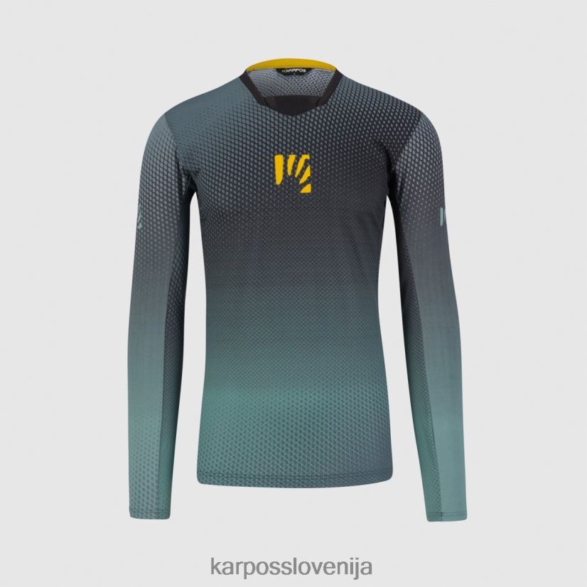 majica| črna/severnoatlantska/limonina cur P4ZDFZ321 Karpos val di dentro dres ls moški