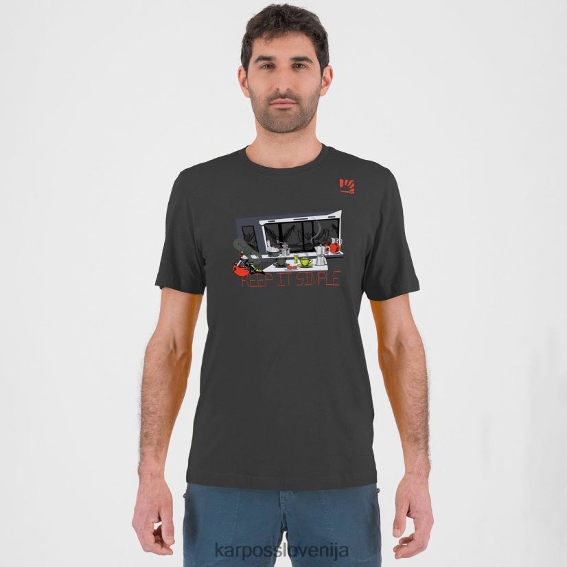 majica| črni pesek P4ZDFZ415 Karpos majica z anemono moški