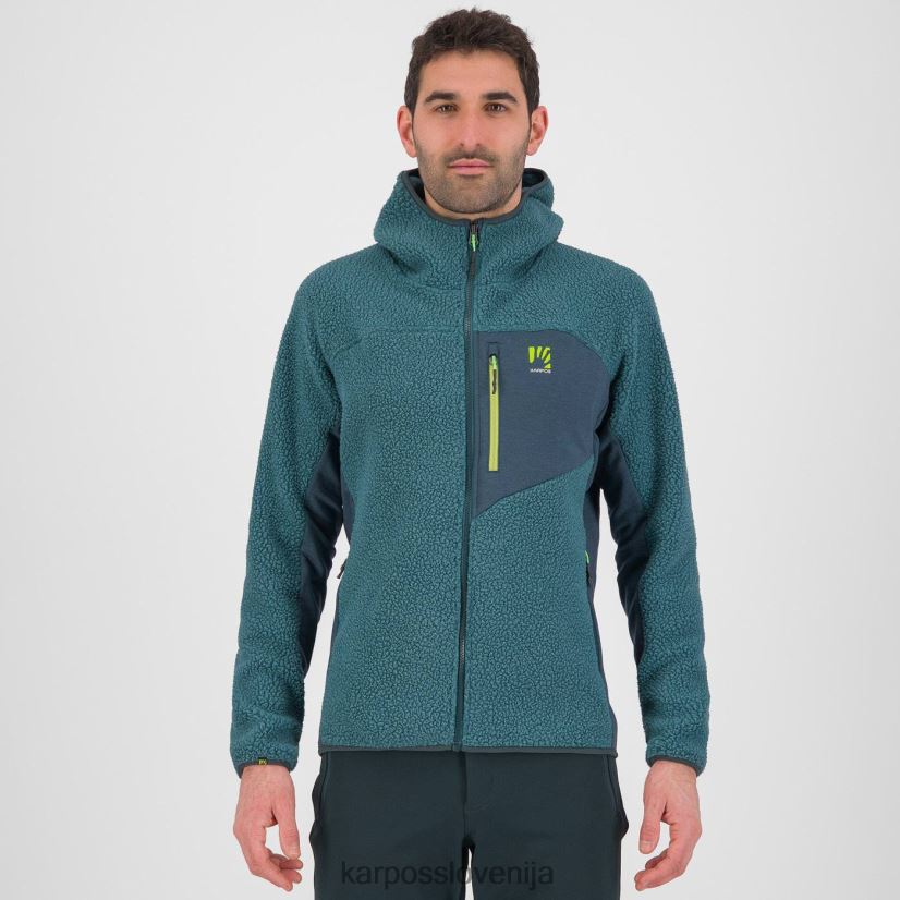 pulover s kapuco| balzam/gozd P4ZDFZ169 Karpos Pulover s kapuco iz flisa iz 80-ih moški