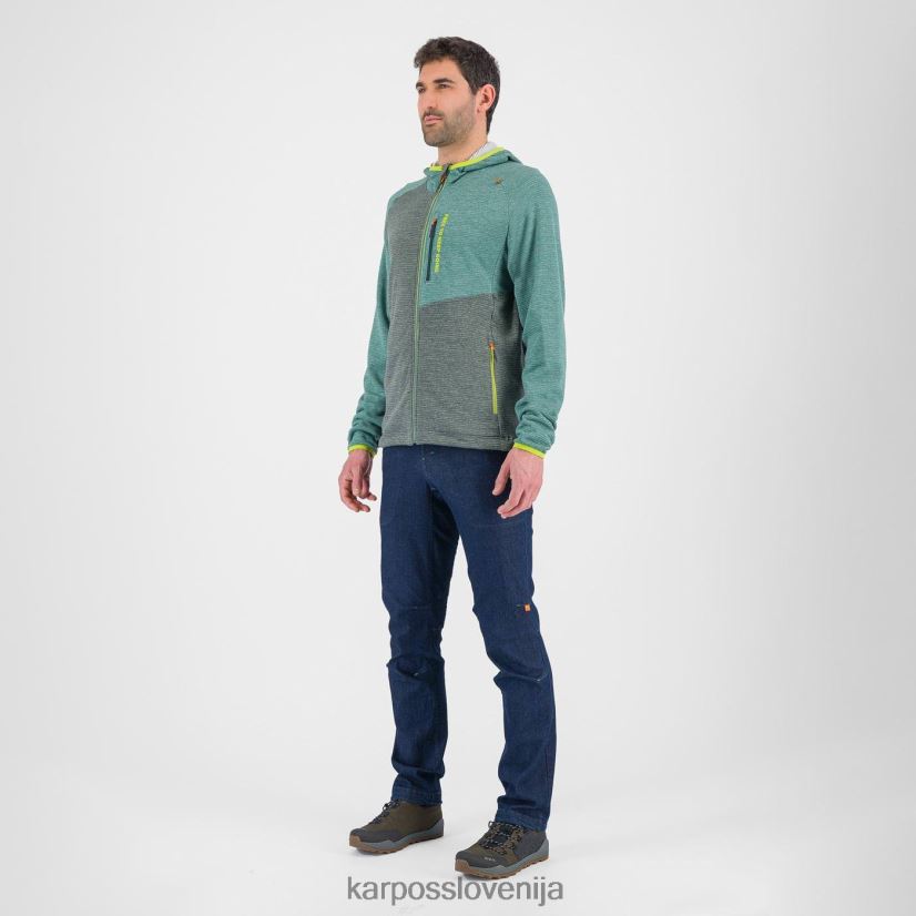 pulover s kapuco| gozd/severni atlantik P4ZDFZ177 Karpos camoscio pulover s kapuco s polno zadrgo moški