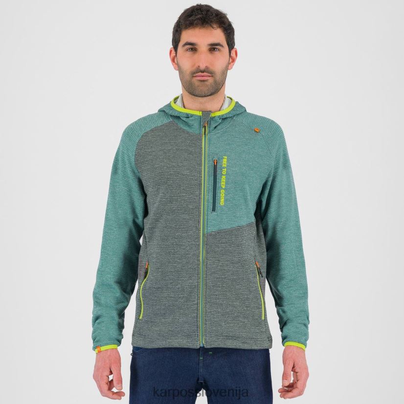 pulover s kapuco| gozd/severni atlantik P4ZDFZ177 Karpos camoscio pulover s kapuco s polno zadrgo moški