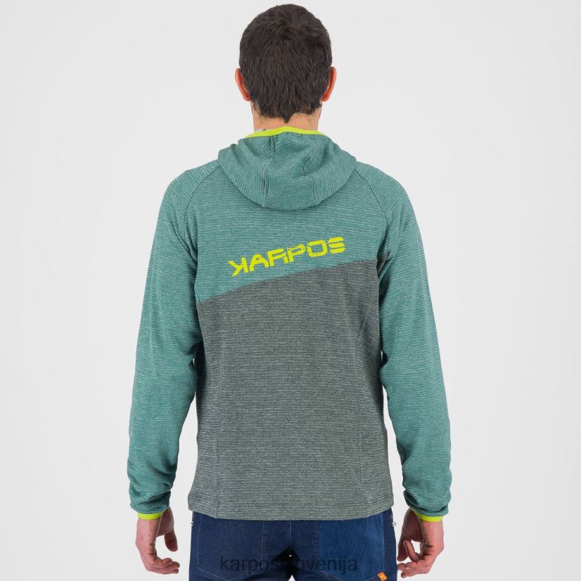 pulover s kapuco| gozd/severni atlantik P4ZDFZ177 Karpos camoscio pulover s kapuco s polno zadrgo moški