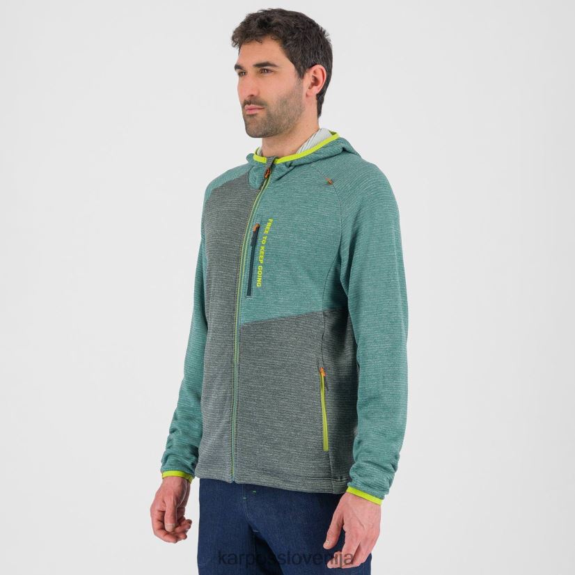 pulover s kapuco| gozd/severni atlantik P4ZDFZ177 Karpos camoscio pulover s kapuco s polno zadrgo moški