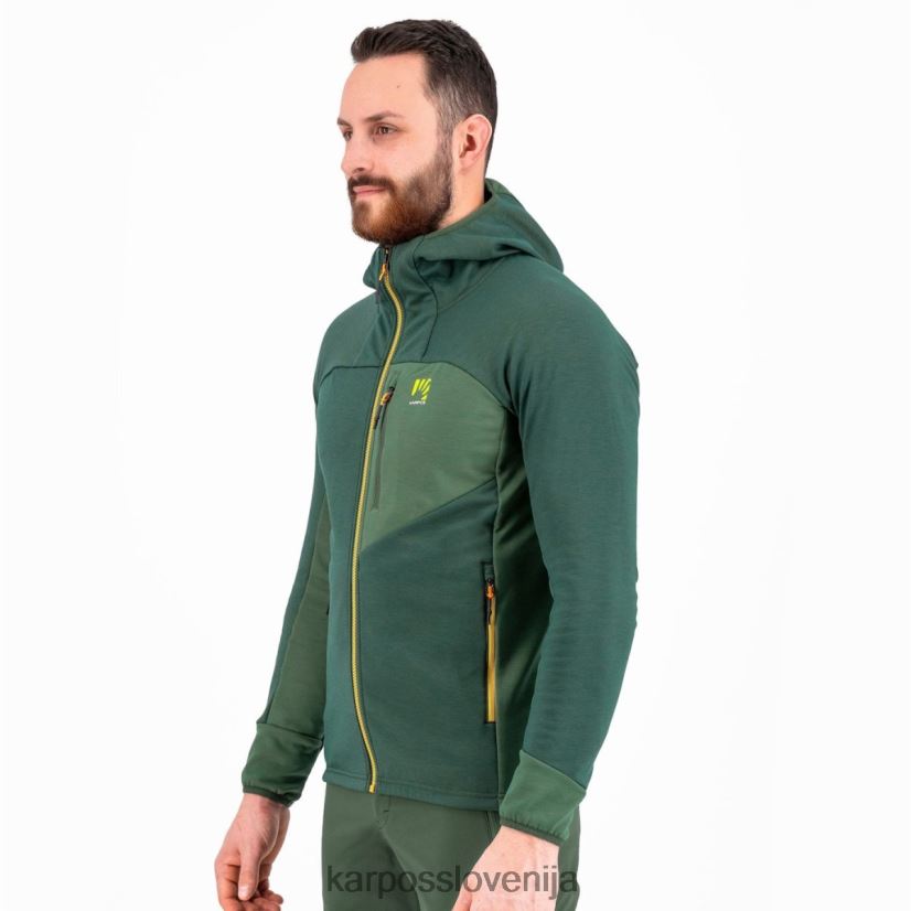 pulover s kapuco| jungle zelena/dimna bora P4ZDFZ205 Karpos mezzodi pulover s kapuco iz flisa moški