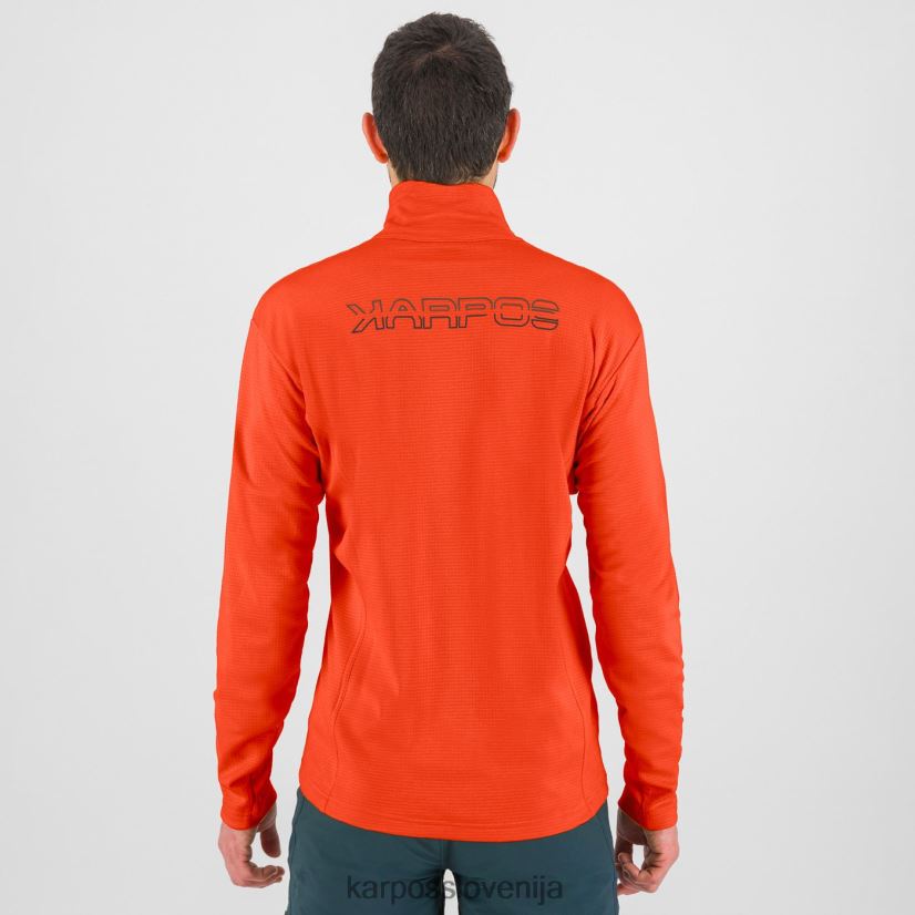pulover s kapuco| pikantna pomaranča P4ZDFZ289 Karpos pizzocco polovična zadrga moški