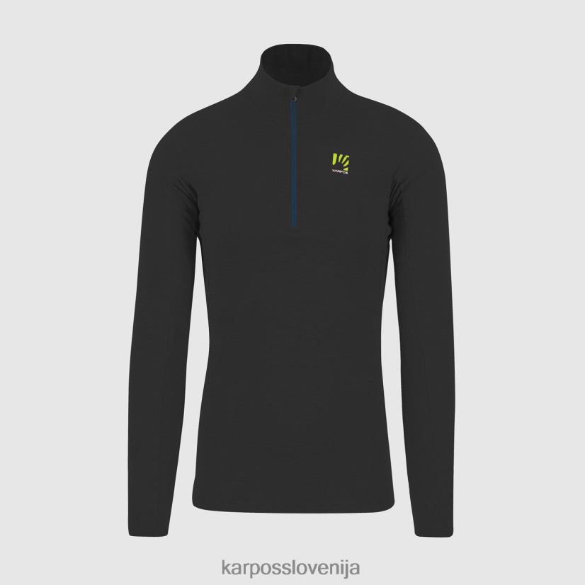 pulover s kapuco| Črna P4ZDFZ279 Karpos croda lahka polovična zadrga moški