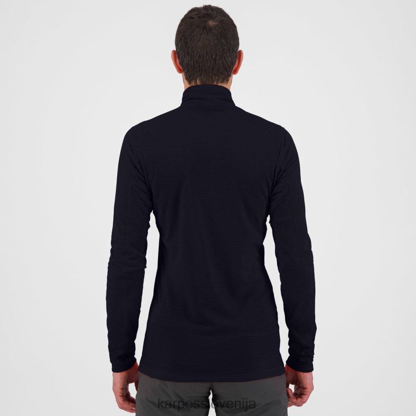 pulover s kapuco| Črna P4ZDFZ279 Karpos croda lahka polovična zadrga moški