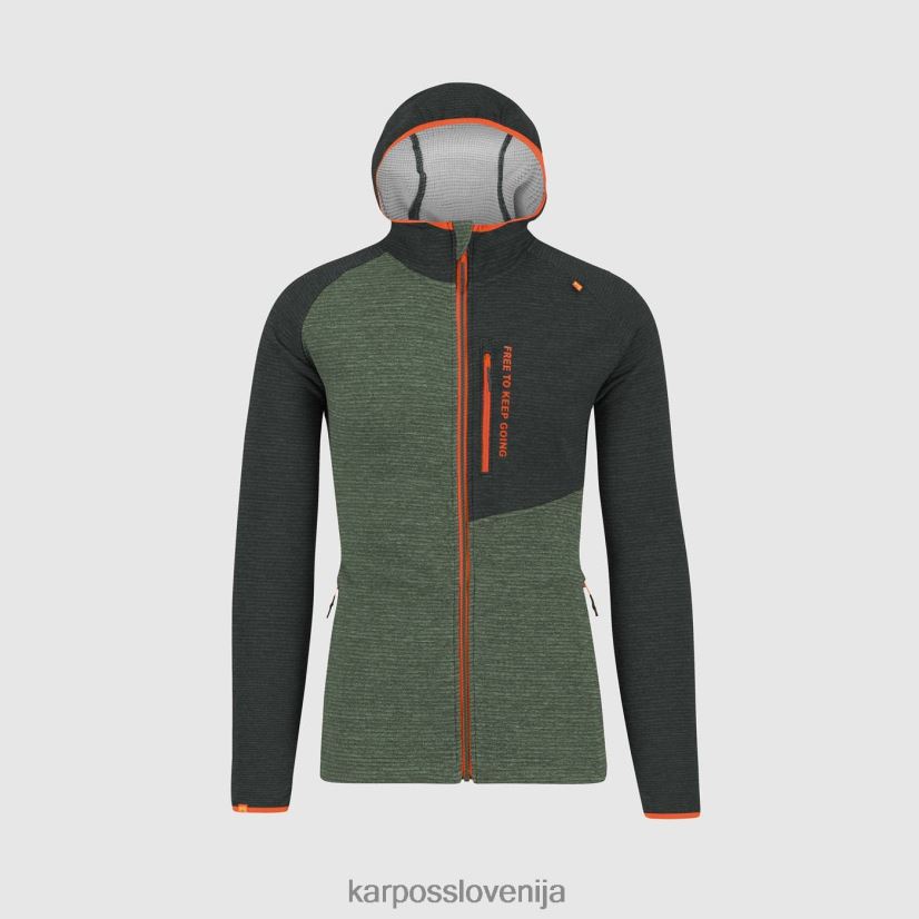 pulover s kapuco| timijan/črni pesek P4ZDFZ178 Karpos camoscio pulover s kapuco s polno zadrgo moški