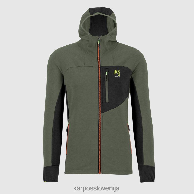 pulover s kapuco| timijan/črni pesek P4ZDFZ206 Karpos mezzodi pulover s kapuco iz flisa moški