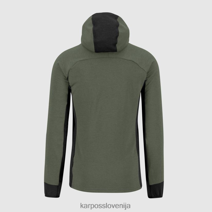 pulover s kapuco| timijan/črni pesek P4ZDFZ206 Karpos mezzodi pulover s kapuco iz flisa moški