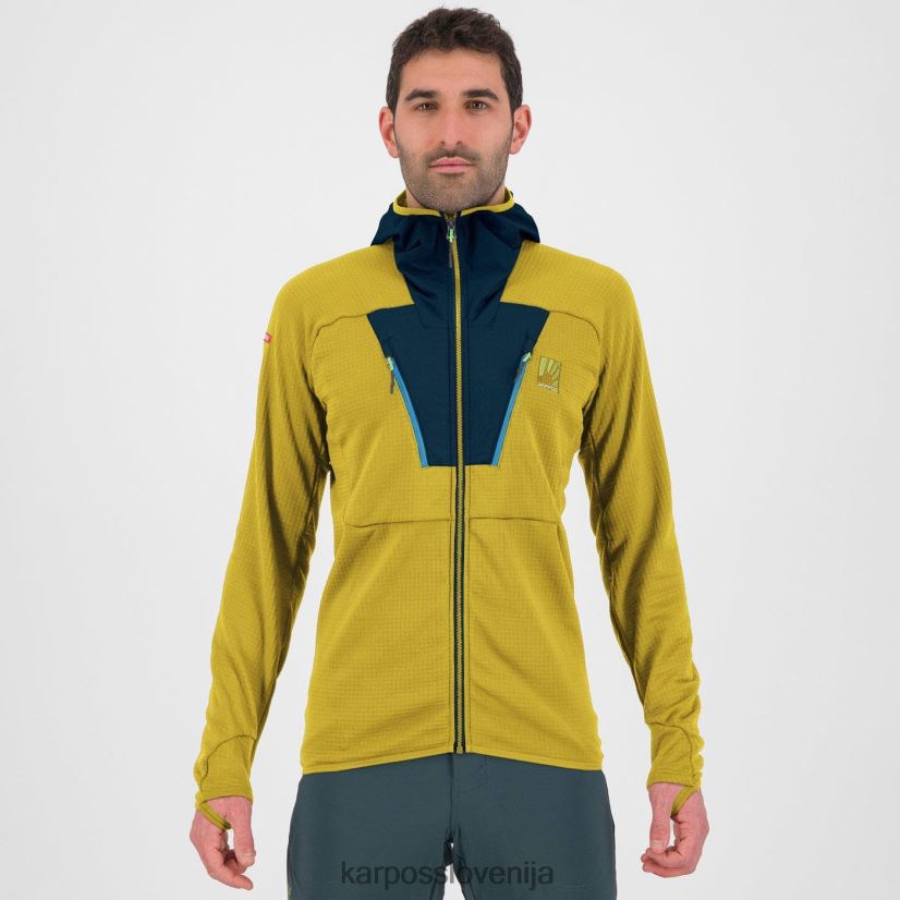 pulover s kapuco| žveplo/polnočnica P4ZDFZ168 Karpos najvišji pulover s kapuco iz flisa moški