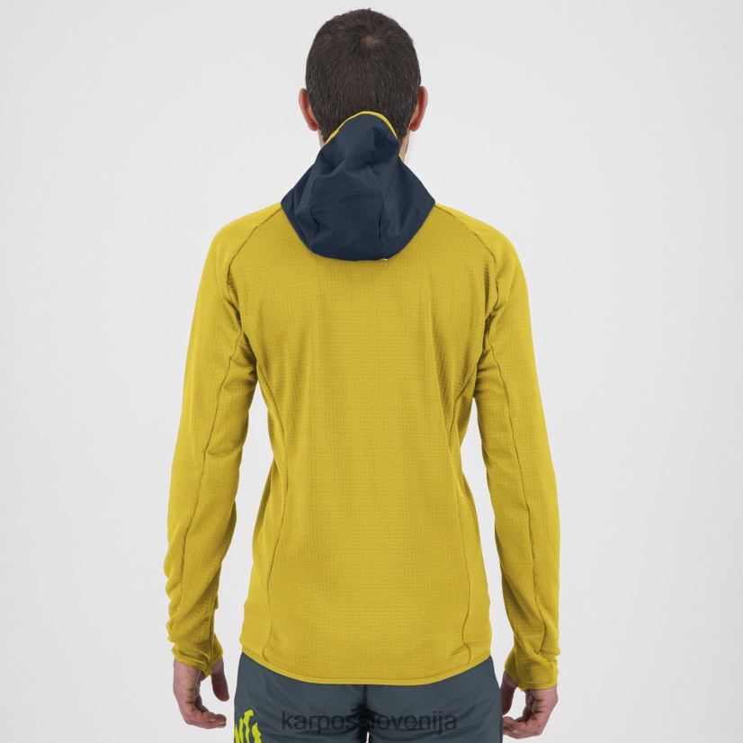 pulover s kapuco| žveplo/polnočnica P4ZDFZ168 Karpos najvišji pulover s kapuco iz flisa moški