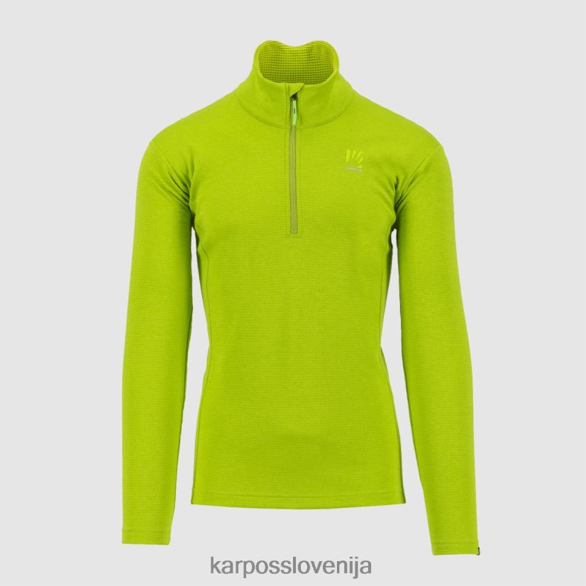 pulover s kapuco| zelena limeta P4ZDFZ283 Karpos pizzocco polovična zadrga moški