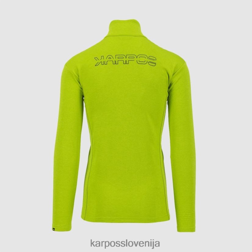 pulover s kapuco| zelena limeta P4ZDFZ283 Karpos pizzocco polovična zadrga moški