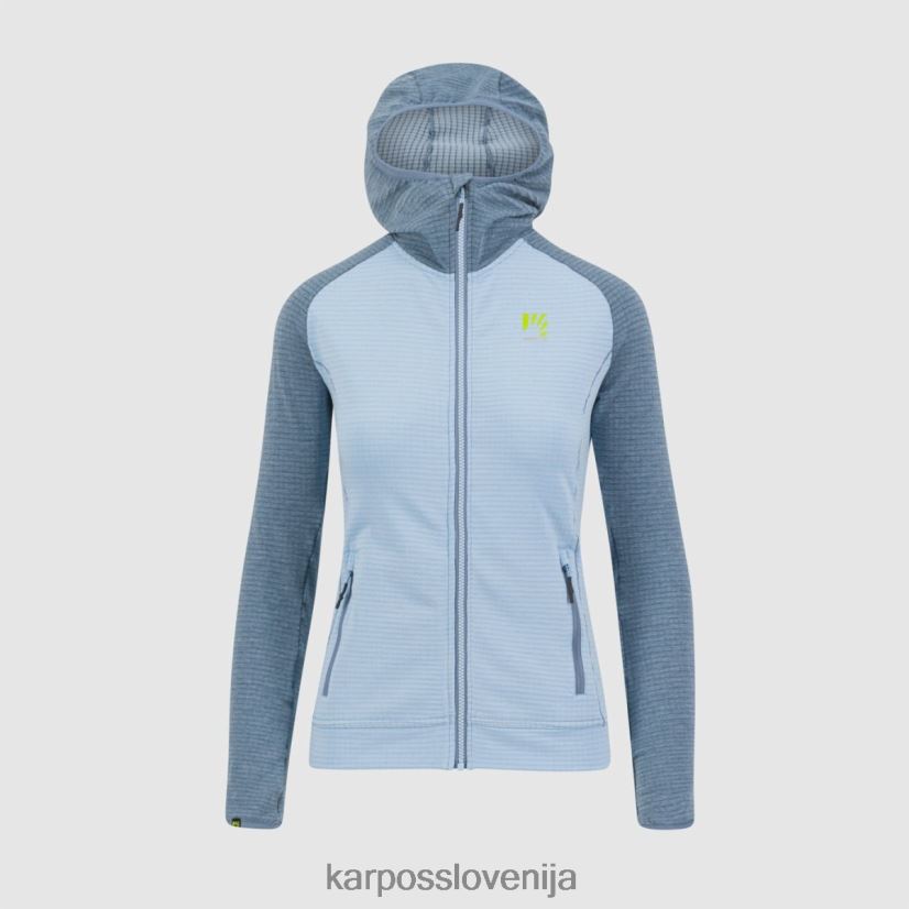 flis| akvamarin/izvirno jezero P4ZDFZ1167 Karpos pulover s kapuco ambrizzola s polno zadrgo ženske