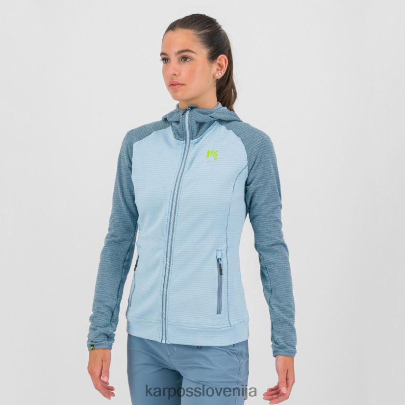 flis| akvamarin/izvirno jezero P4ZDFZ1167 Karpos pulover s kapuco ambrizzola s polno zadrgo ženske