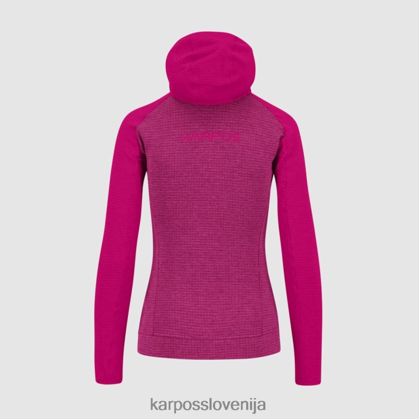 flis| češnjev jubilej/innuendo P4ZDFZ1166 Karpos pulover s kapuco ambrizzola s polno zadrgo ženske