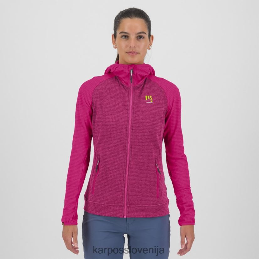 flis| češnjev jubilej/innuendo P4ZDFZ1166 Karpos pulover s kapuco ambrizzola s polno zadrgo ženske