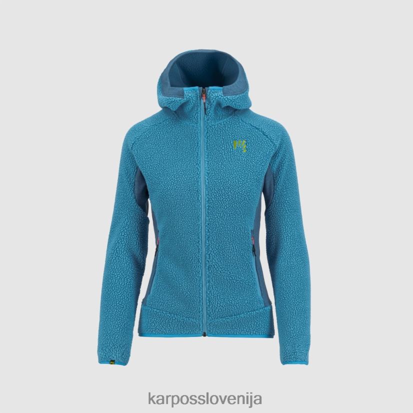 flis| modri atol P4ZDFZ1114 Karpos Pulover s kapuco iz flisa iz 80-ih ženske