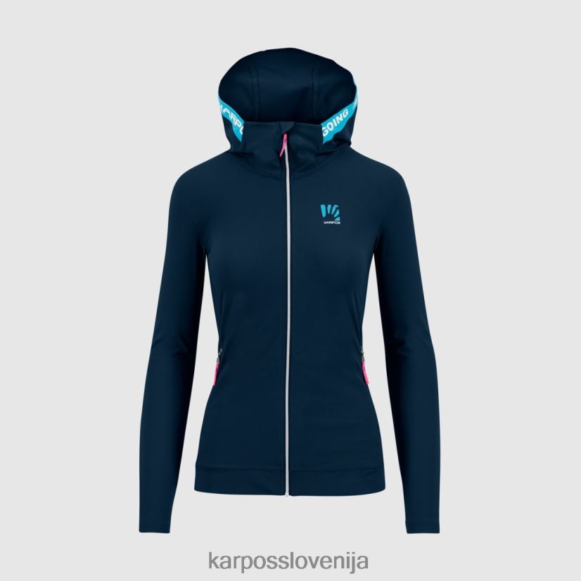 flis| nebesni kapitan/modri atol P4ZDFZ1142 Karpos pulover s kapuco easyfrizz in polno zadrgo ženske