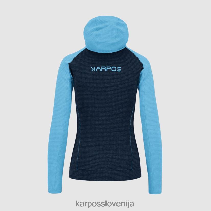 flis| nebesni kapitan/modri atol P4ZDFZ1164 Karpos pulover s kapuco ambrizzola s polno zadrgo ženske