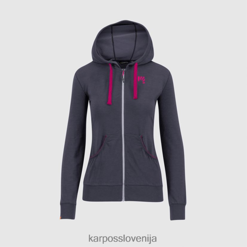 flis| ombre modra P4ZDFZ1123 Karpos coppolo merino s kapuco s polno zadrgo ženske