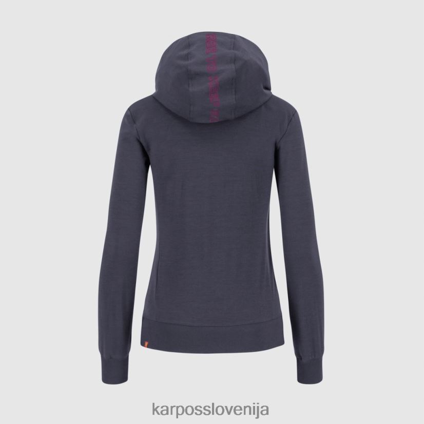 flis| ombre modra P4ZDFZ1123 Karpos coppolo merino s kapuco s polno zadrgo ženske