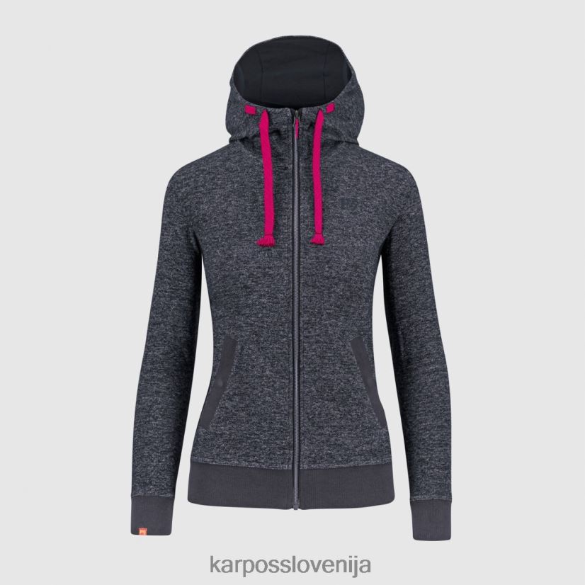 flis| ombre modra melange P4ZDFZ1118 Karpos totoga konoplja s kapuco s polno zadrgo ženske