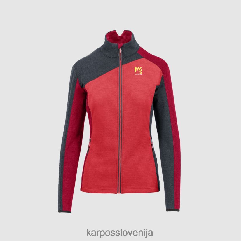 flis| poinsettia/indija črnilo/jester re P4ZDFZ1183 Karpos federa s polno zadrgo in flisom ženske