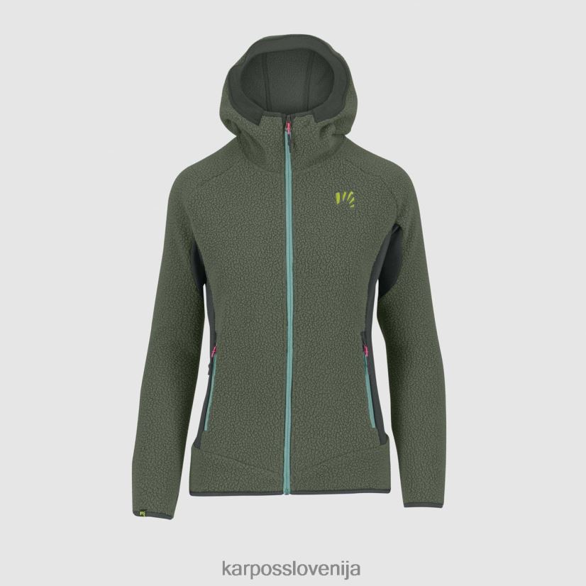 flis| črni pesek/timijan P4ZDFZ1113 Karpos Pulover s kapuco iz flisa iz 80-ih ženske