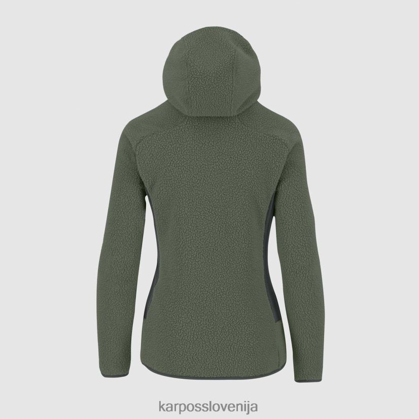 flis| črni pesek/timijan P4ZDFZ1113 Karpos Pulover s kapuco iz flisa iz 80-ih ženske