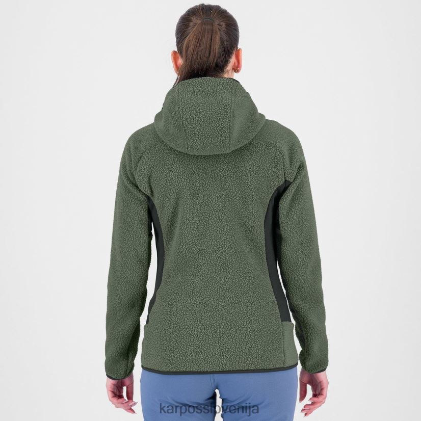 flis| črni pesek/timijan P4ZDFZ1113 Karpos Pulover s kapuco iz flisa iz 80-ih ženske