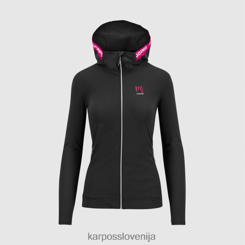 flis| črno/namigovanje P4ZDFZ1144 Karpos pulover s kapuco easyfrizz in polno zadrgo ženske