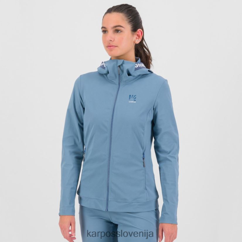 flis| spring lake/vintage indigo P4ZDFZ1145 Karpos pulover s kapuco easyfrizz in polno zadrgo ženske