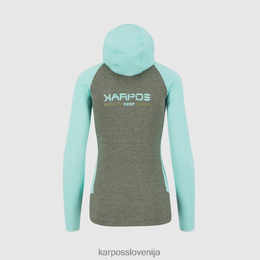 flis| timijan/aqua sky P4ZDFZ1120 Karpos camoscio s kapuco s polno zadrgo ženske