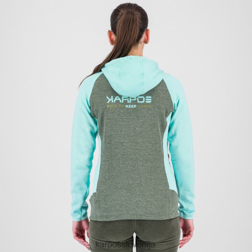 flis| timijan/aqua sky P4ZDFZ1120 Karpos camoscio s kapuco s polno zadrgo ženske