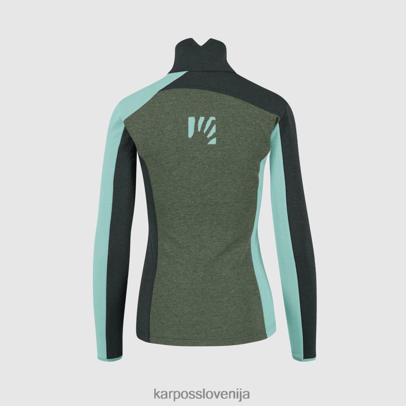 flis| timijan/črni pesek/vodno nebo P4ZDFZ1204 Karpos federa s polzadrgo in flisom ženske