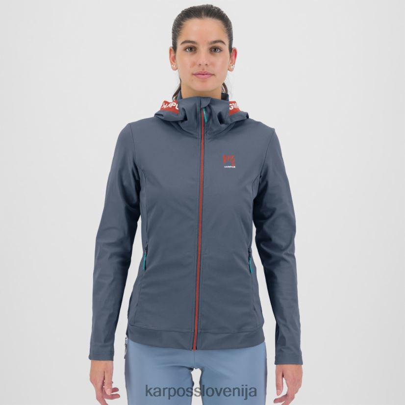 flis| vintage indigo/vroča korala P4ZDFZ1143 Karpos pulover s kapuco easyfrizz in polno zadrgo ženske